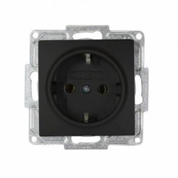 Visage Steckdose Unterputz Schwarz Gunsan 10A 250V Schraubklemmen